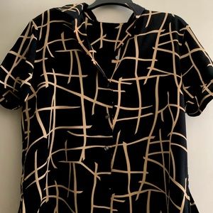 Loose fitted Black and Brown Blouse